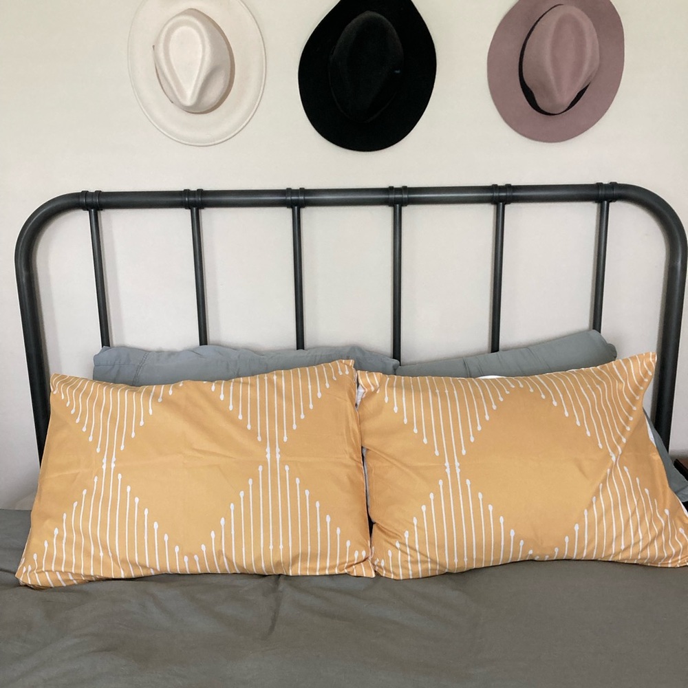 Society 6 | Set of 2 yellow marigold standard pillowcases, graphic moder…